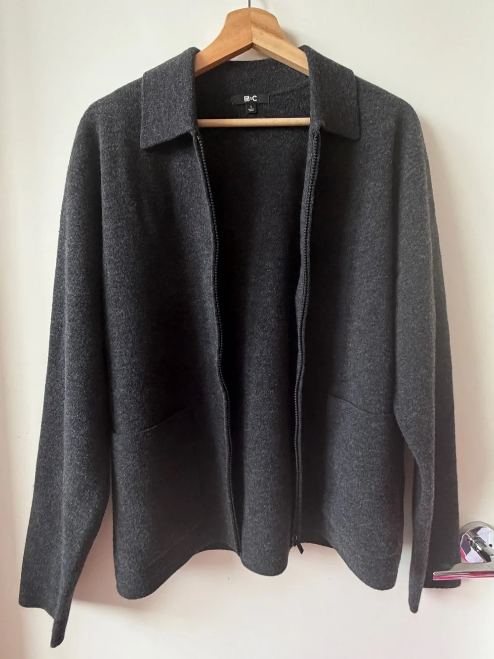 UNIQLO : C Knitted Full-Zip Jacket - 08 Dark Gray - Unisex S